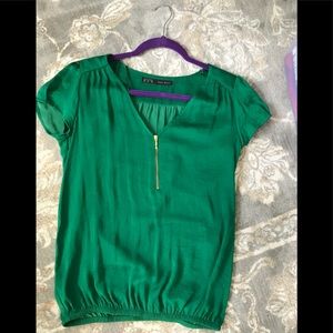 Zara green blouse size xs